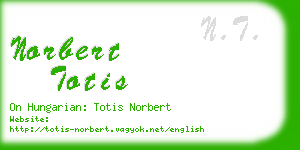 norbert totis business card